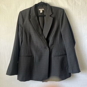 H&M Women's Black Single-Breasted Blazer Jacket Career Classic Workwear Size L